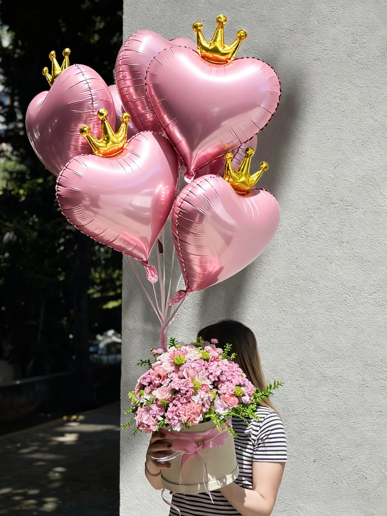 بالونات على شكل قلب على شكل تاج مكونة من 4 قطع، 19 بوصة، عائمة، مناسبة لزينة الزفاف، عيد الحب، المقترحات، دعامة صور التاريخ