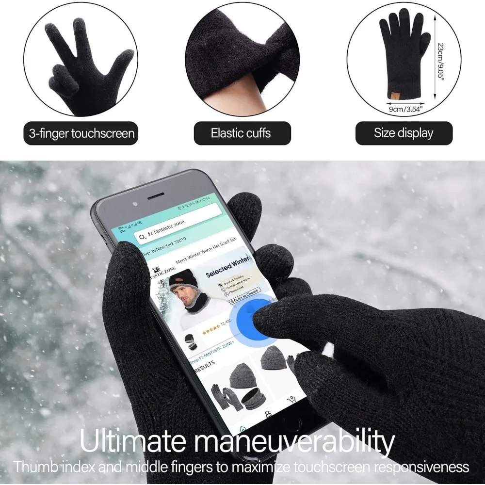 المرأة شتاء دافئ قبعة صغيرة متماسكة قبعة وشاح طويل لمس قفازات مجموعة مع الصوف اصطف بوم الجمجمة قبعة هدايا للنساء