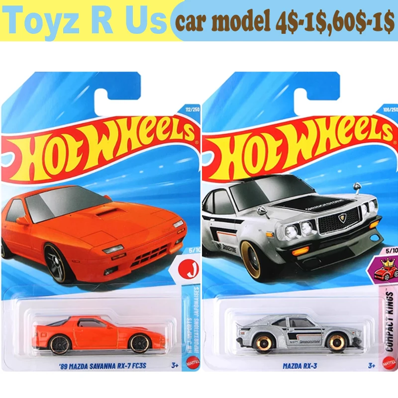 Coche Original Hot Wheels Mazda RX-3 Savanna RX-7, Juguetes para Niños, Vehículos Fundidos a Presión a Escala 1/6, Colección de Modelos de Aleación, Regalo de Cumpleaños 2026E