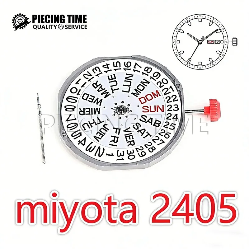 Miyota 2405 Quartz Watch Movement 3 Hands Date at 3 Automatic Watch Component New