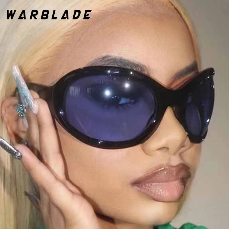 

Punk Cool Oversized Oval Frame Women's Sunglasses Trendy Brand Design Men Sunglass Hip-Hop Outdoor Driving Unisex Goggles UV400