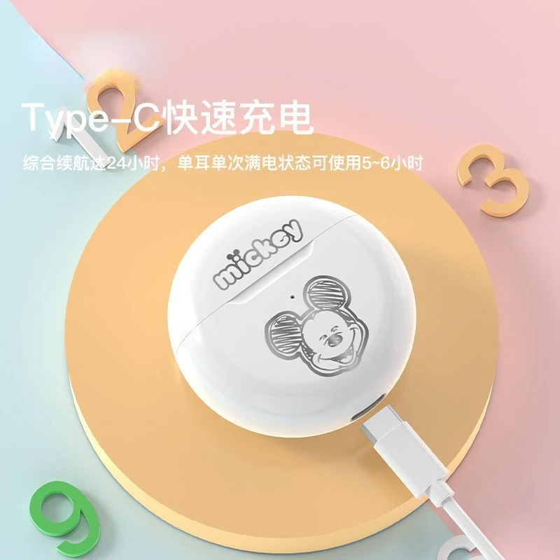 Mickey Minnie Pooh Bear New Cute Sports Compact Portable Noise Canceling Ultra Low Latency In-Ear Wireless Bluetooth Headphones