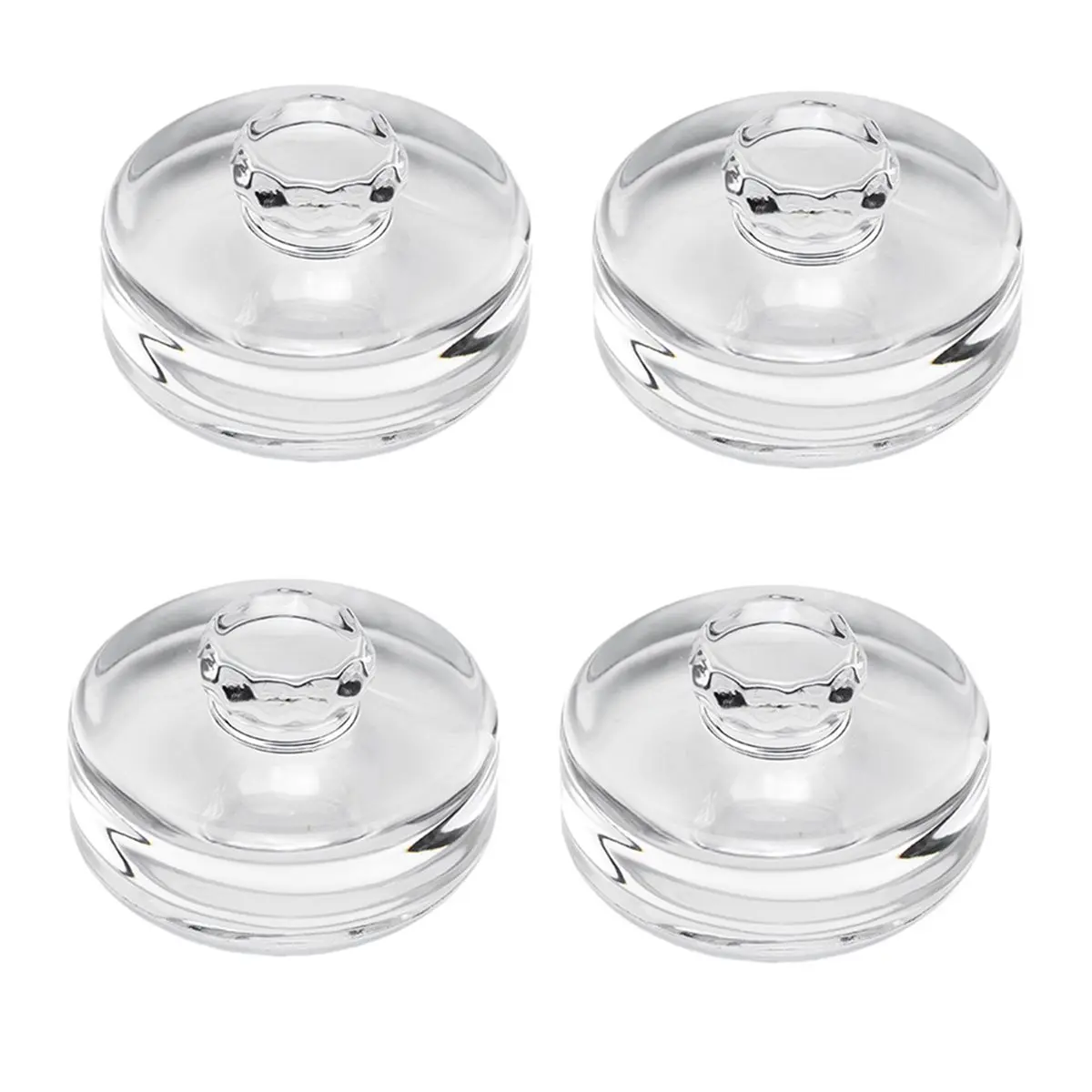 KSOL 4Pcs Fermentation Glass Weights with Grip Handles, Clear Canning Weights for Wide Mouth Jars