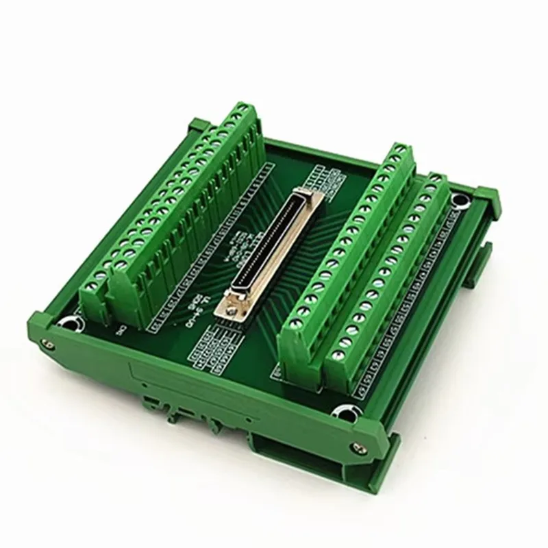 DIN Rail Mount Interface Module,SCSI 68P MDR Female Breakout Board, SCSI Terminal Module.