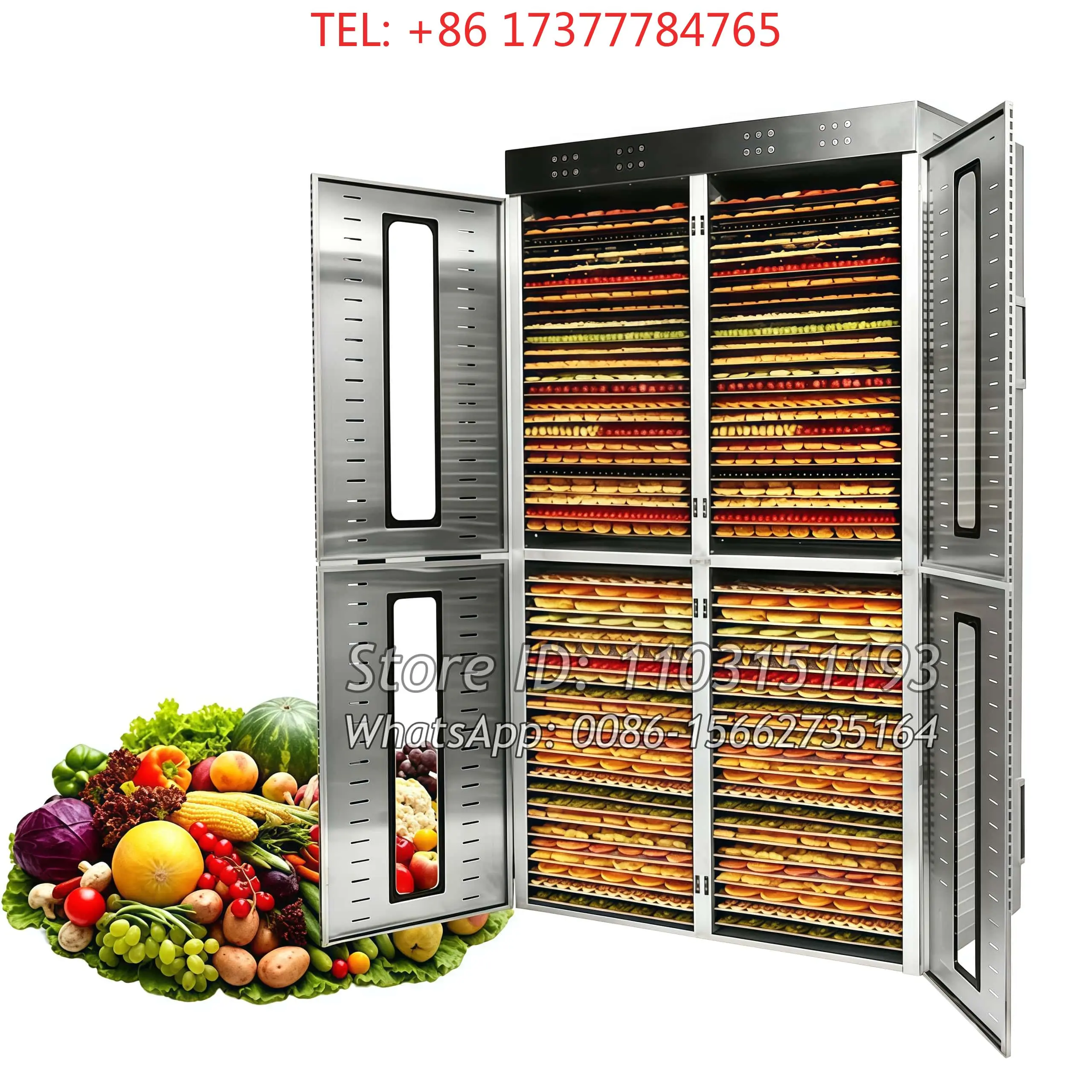 Commercial 96 Trays Food Grade Dried Fruits And Vegetables Dehydrator 80 Trays Food Dehydrator Dryer For Healthy Snacks
