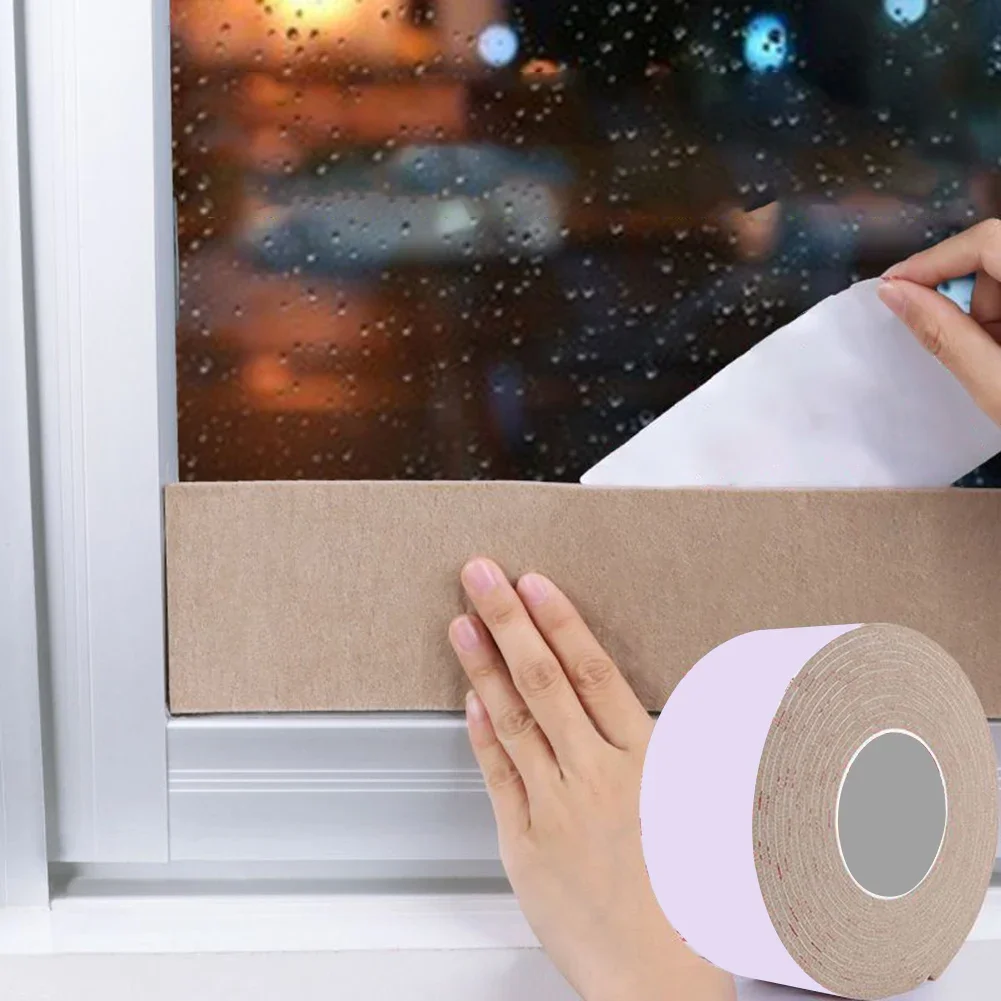 

1roll 5M Felt Glass Absorbent Sticker Anti-condensation Absorbent Strip Window Anti-condensation Felt Strip Home Cleaning Tools