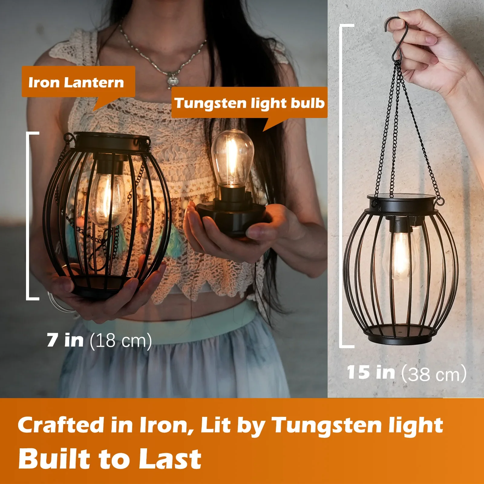 Waterproof Solar LED Light Bulb Warm Outdoor Wall Lamp for Garden Night Light Outdoor Decorative Lighting