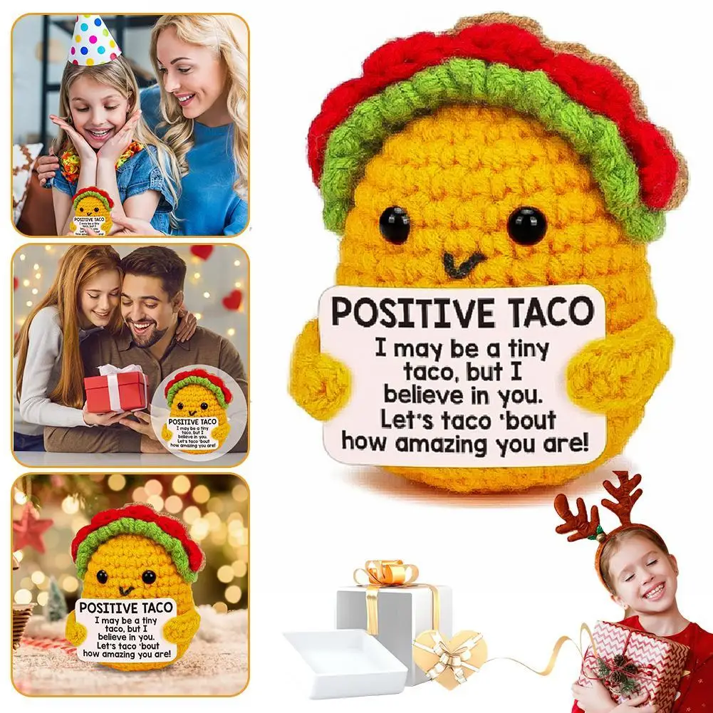 Taco Hook Weaving Doll Pure Handmade Positive Energy Cute Doll Gift Soothing Emotional Gift Valentine's Day Children Gifts