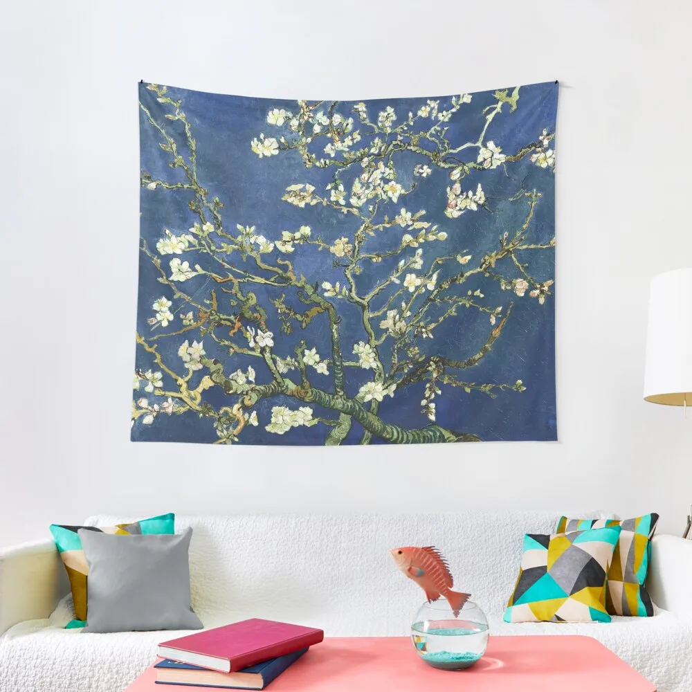 

Almond Blossoms - Vincent Van Gogh (dark blue) Tapestry Japanese Room Decor Outdoor Decoration Decoration Home Tapestry