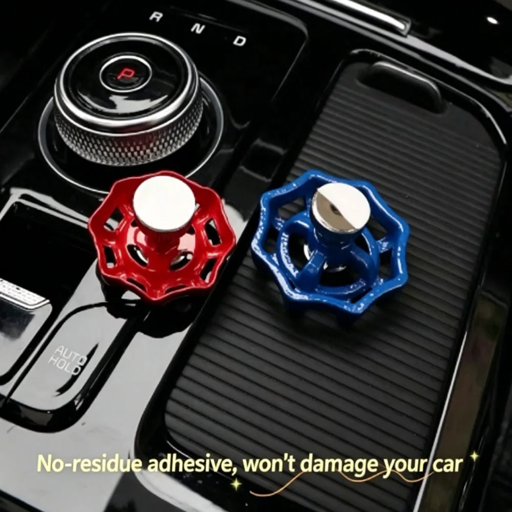 Creative Valve Style Car Center Console Knob Decor, Metal Auto Start Button Shift Knob Ornament for Vehicle Interior Accessory