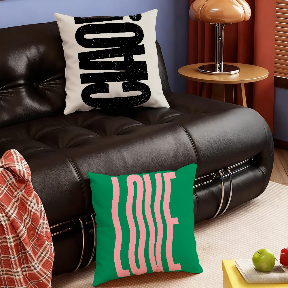 Morandi-Farbe Minimalistische Linienkunst Kissenbezug Schlafzimmer Sofa Wohnzimmer Rückenlehne Dekoration Quadratisches Kissen Nickerchenszeit