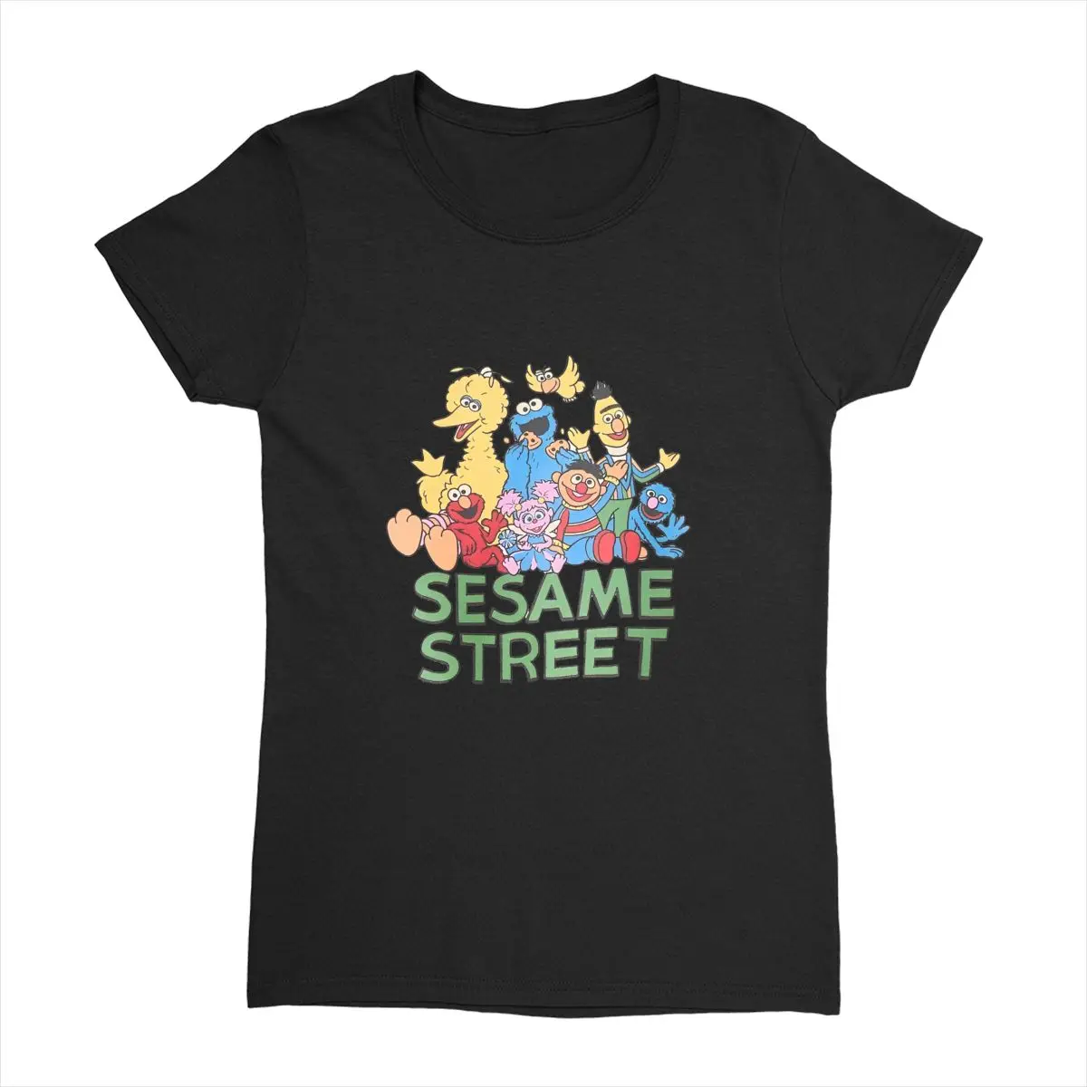 Women T-Shirt Sesames Streets Cotton T-Shirts Hip Hop Summer Tee Shirt Short Sleeve Aesthetic Printed Loose Clothing Gift Idea