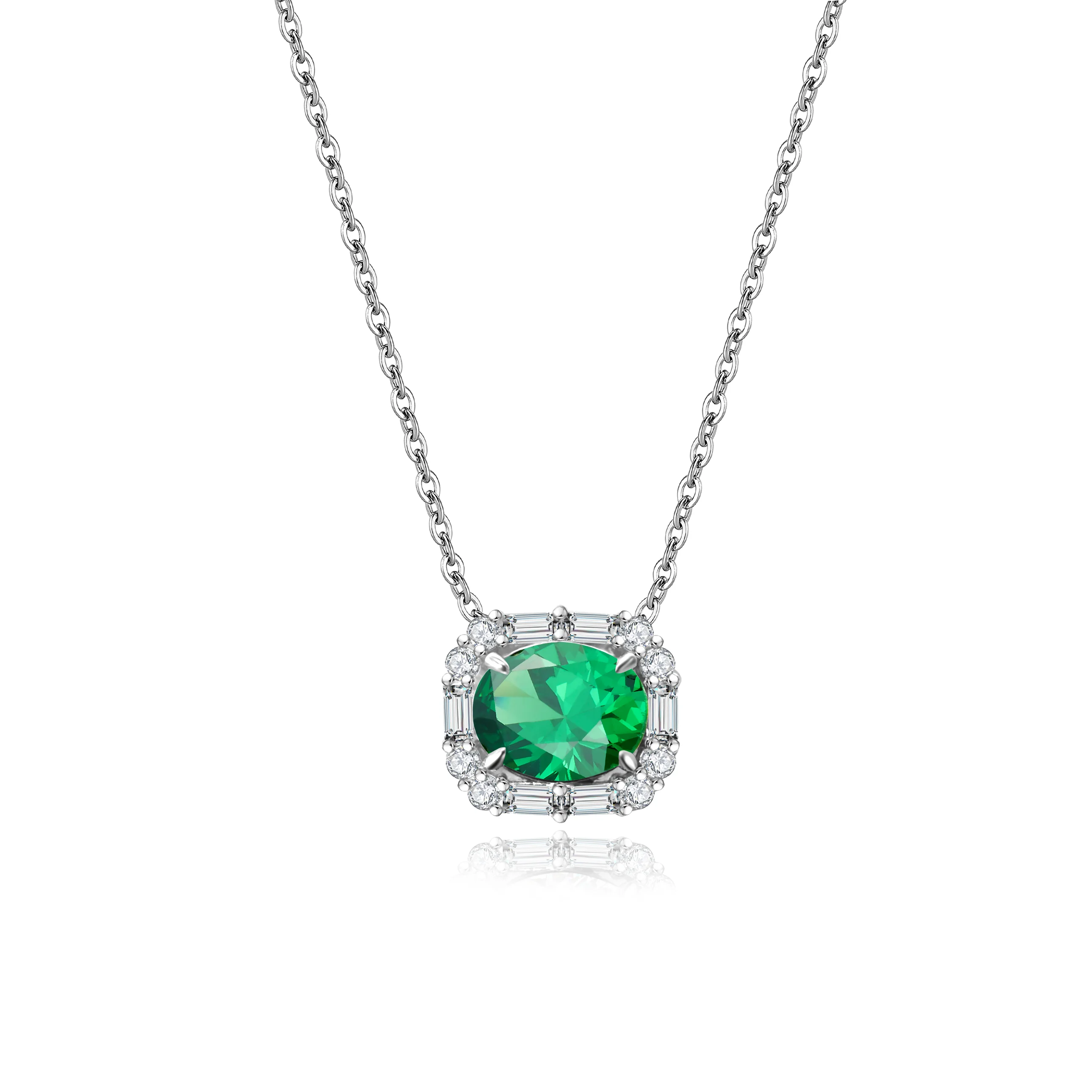 

Delzzad Moissanite Necklace 100% Sterling Silver S925 Women's Temperament Elegant Wedding Party Engagement Love Jewelry Gifts