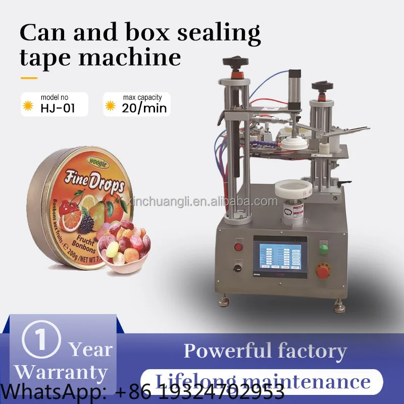 Automatic Tape Around Sealing Machine Desktop Type Biscuit Container/Tin/Cans/Jars Tape Around Sealing Sealer Machine