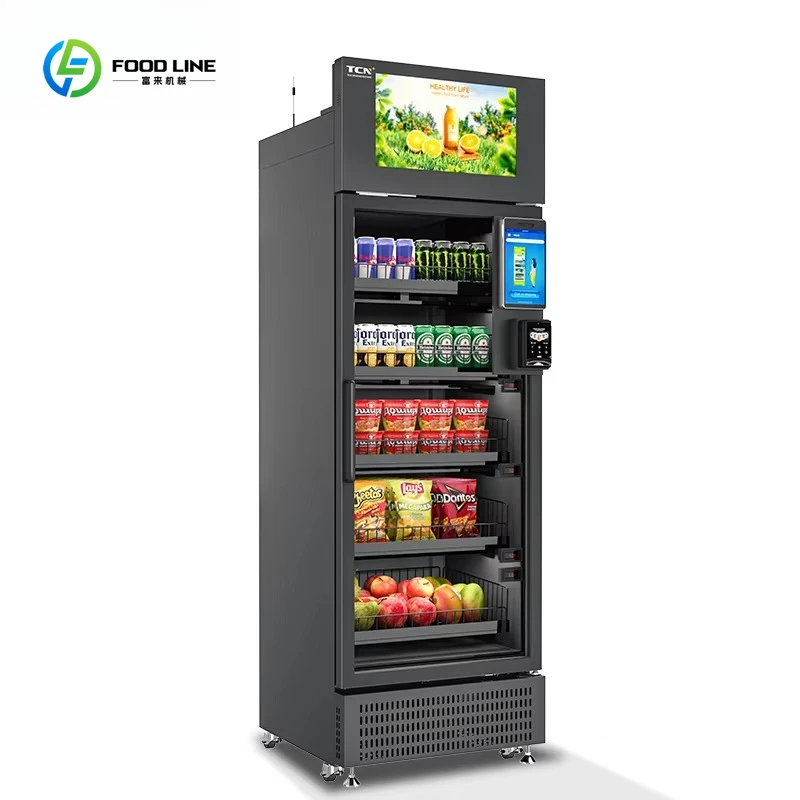 Smart Vending Hot Sale Smart Fridge Market Retail Fruits Fresh Products Vegetable Drinks Smart Fridge Vending Machine