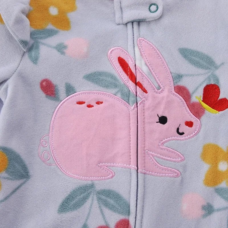 Newborn Baby Girls Boys Romper Spring Autumn Polar Fleece Long Sleeve Jumpsuit Infant Baby One Piece Pajamas Children\'s Overalls