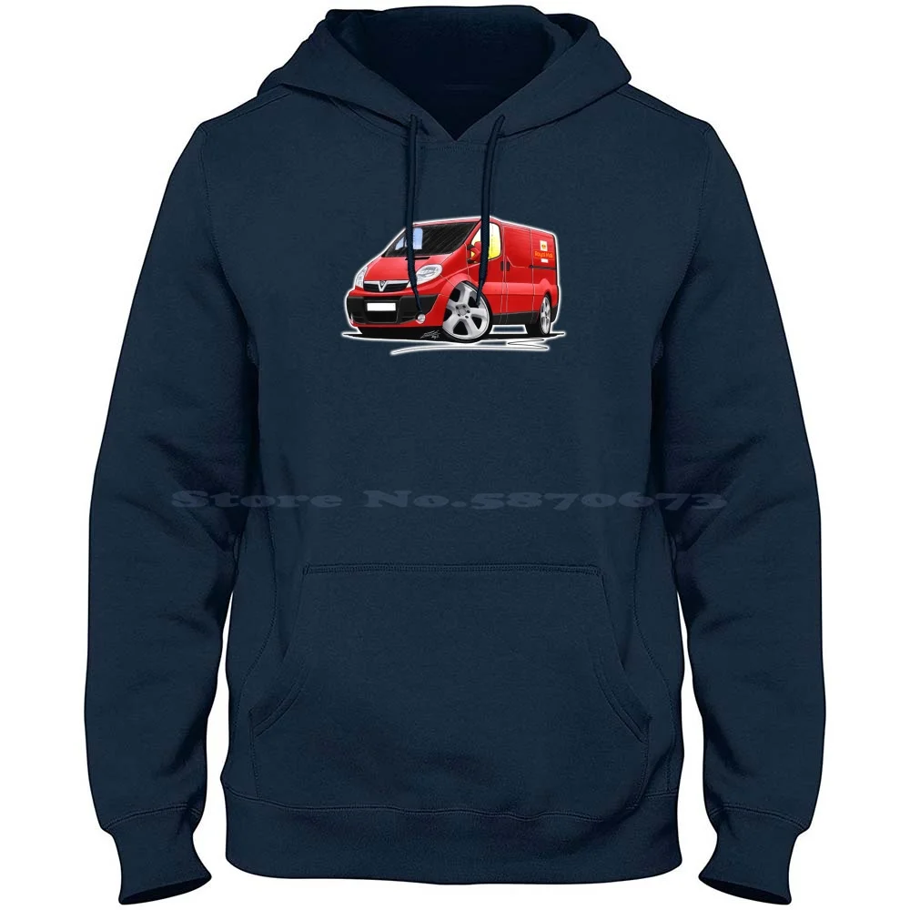 Vauxhall Vivaro Royal Mail Van 100% Cotton Hoodie Vauxhall Vivaro Van Opel Royal Mail Postman Delivery Red