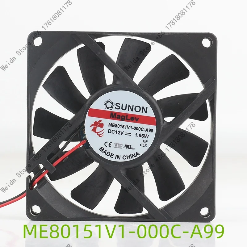 SUNON 8CM 8015 80X80X15MM 5V 24V 48V DC12V 1.96W ME80151V1-000C-A99 Ultra-thin Silent Cooling Fan