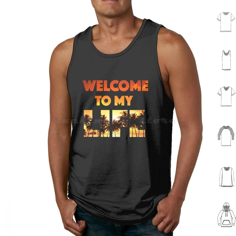 Welcome To My Life Tank Tops Print Cotton Simple Plan Plan Simple Black Funny Emo Pop Punk Logo Simple Plan Band