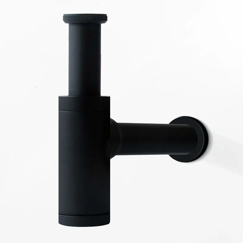 Bathroom Pop-up Basin Waste Drain Wall Connection P-Traps Pipe Quality Brass Black Gold Rose