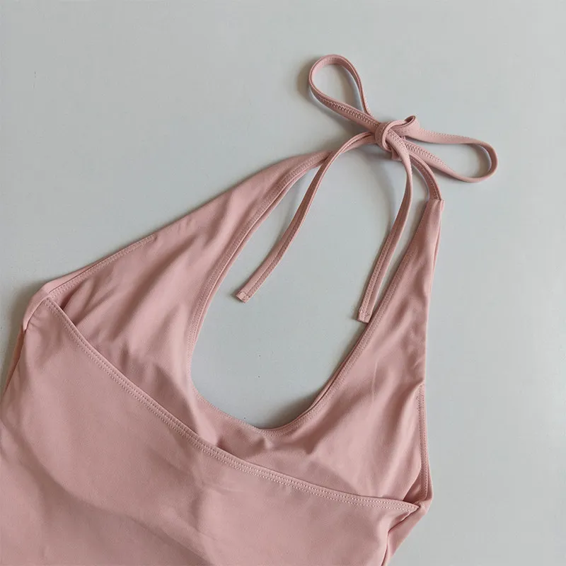Sexy Neckholder-Yoga-Sport-BH-Weste mit schönem Rückendesign, festem Halt, einteiligem Cup, für Damen zum Laufen, Sommer, schlankmachend, Fitness-Oberteil. – Detail 11