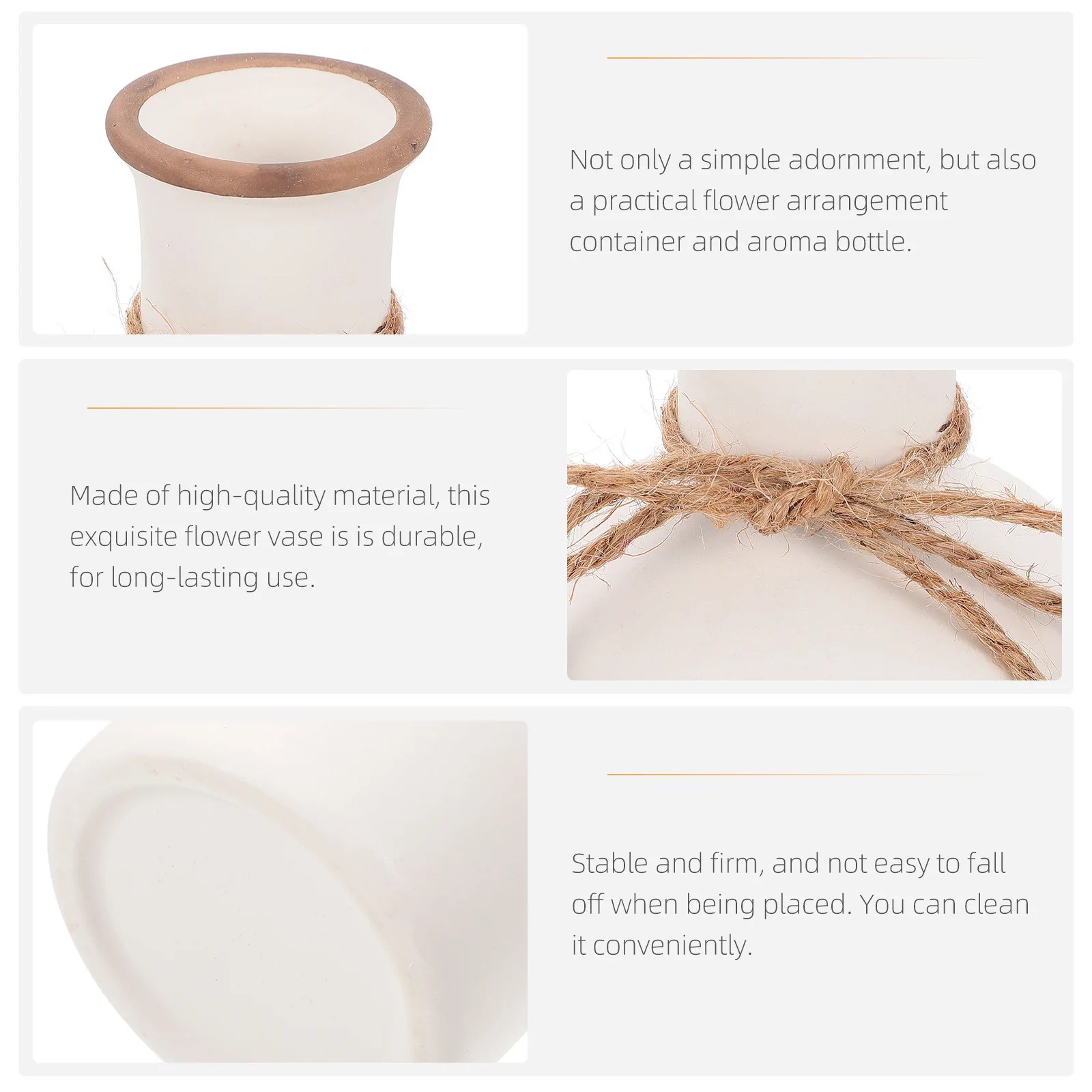 

1Pcs White Ceramic Flower Arrangement Vase Bow Knot Home Decoration Flower Holder Container Ceramic Vase