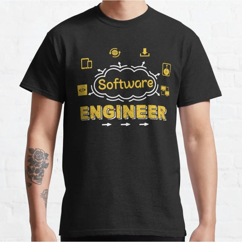 

Software Engineer Funny Computer science Gift t shirt Software Developer Graphic Clothes 100% cotton printed All size Tops