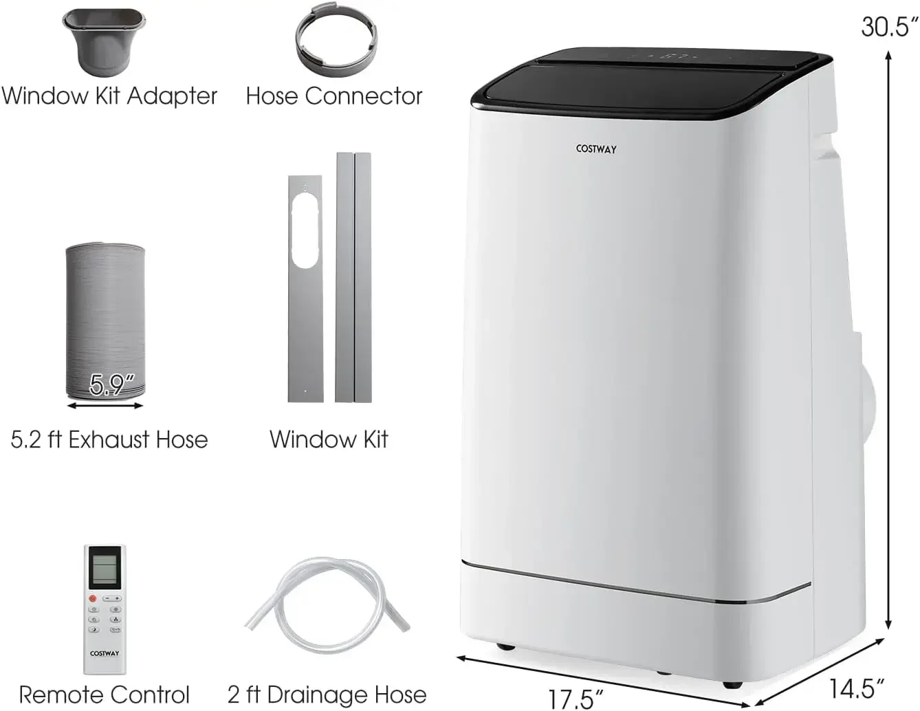 COST organise un climatiseur portable 15000 BTU, avec chauffage, balançoire automatique, unité AC 4 en 1 pour pièces jusqu'à 800 m², fédération avec intégré