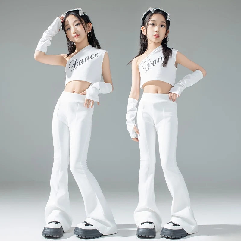 แฟชั่นเด็กKpopชุดสาวแจ๊สเต้นรําเครื่องแต่งกายเด็กHip Hop Danceเสื้อผ้าStreet Danceชุดเวทีเสื้อผ้าDW10704