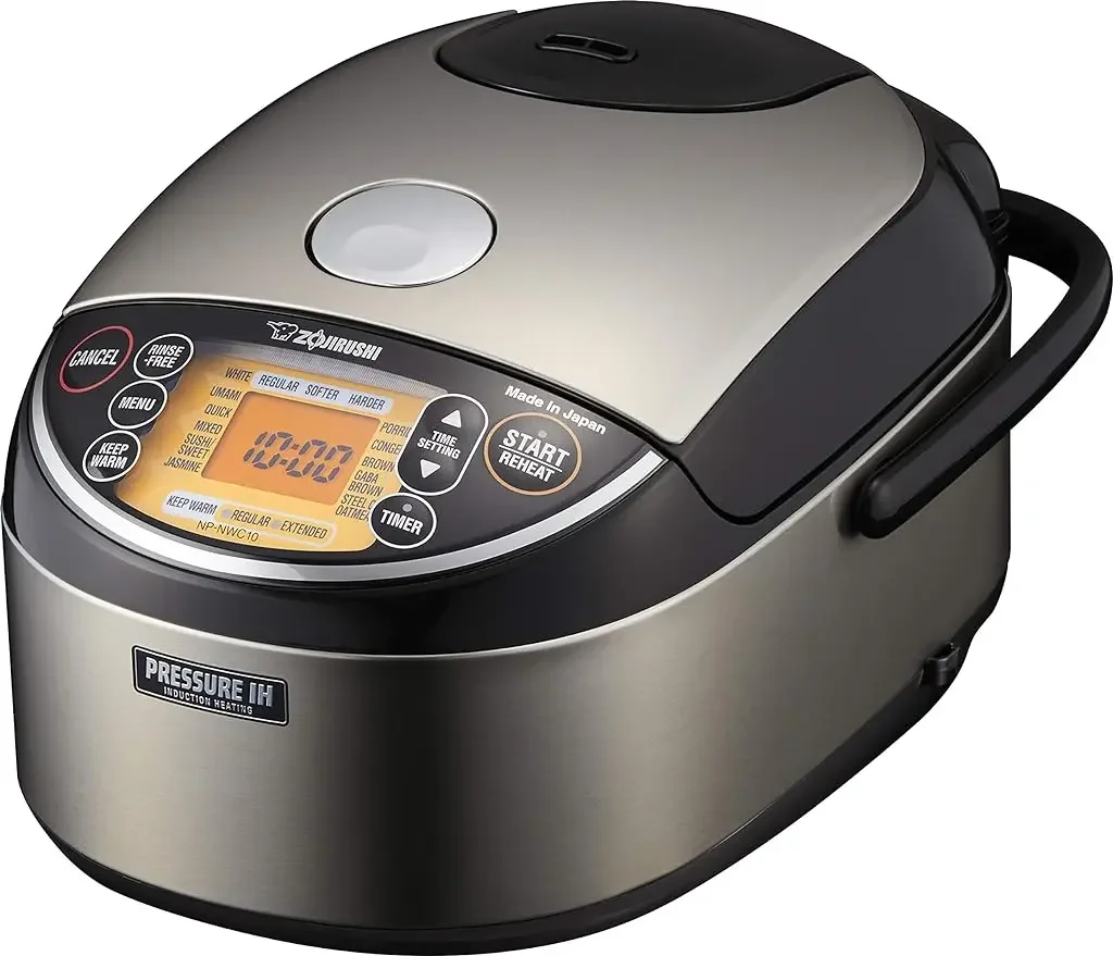 Pressure Induction Heating Rice Cooker & Warmer, 5.5 Cup, Stainless Black, Made in Japan