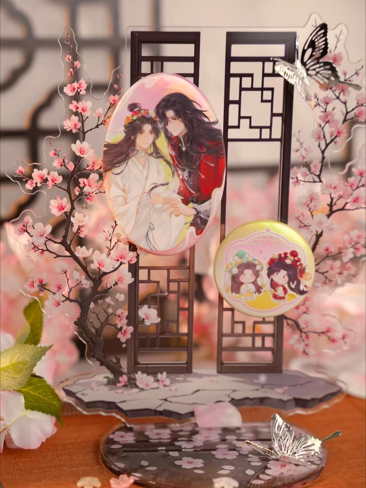 In Stock Official ‌Heaven Official's Blessing X HORSH Hua Cheng Xie Lian Acrylic Stand Badge Transparent Card Invitation Letter view 2