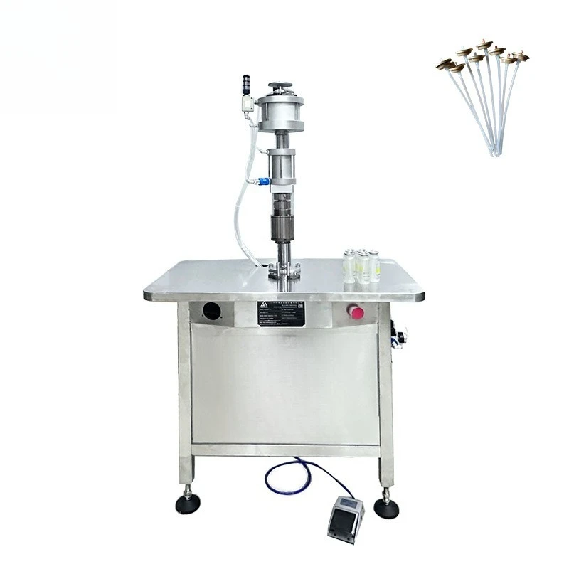 Semi-automatic aerosol spray can sealing machine, spray product external sealing filling machine