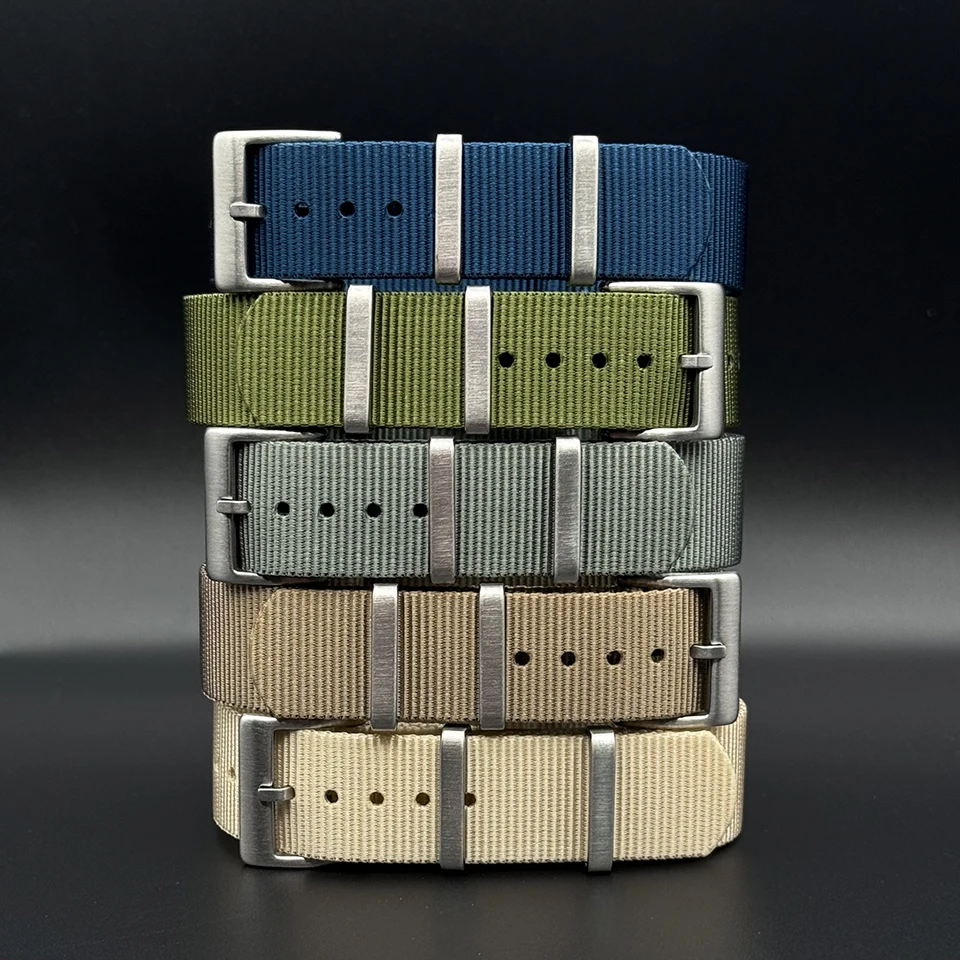 

Navy Grey Khaki color Woven Nylon Watch Strap 20mm 22mm Watch Belt Fabric Straps Sports
