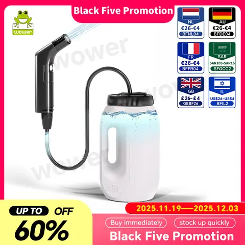 Bidé eléctrico portátil de 2,5l, bidé de mano Shataf recargable, pulverizador a tope para higiene Personal, limpieza, viaje, Camping, bidé