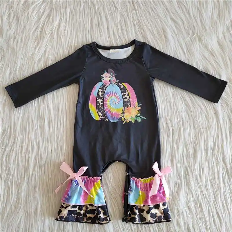 

Wholesale Girls Infant Autumn and Winter Halloween Festival Long Sleeve Jumpsuit Multi-Element Color Bright Rufflee