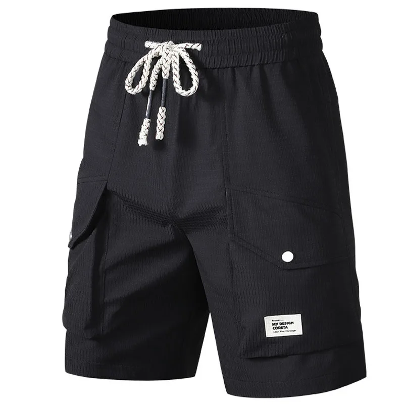 Men's shorts in sizes M-5XL summer new men's shorts, sport solid color casual pants, washed five-point fitness sport pant DK818