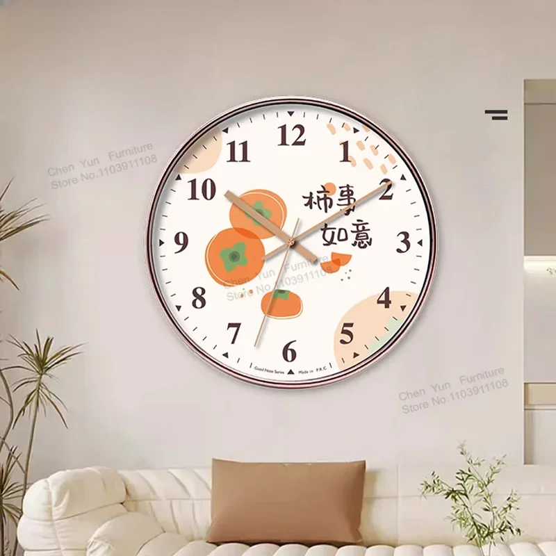 Roundness Hanging Wall Clocks Living Room Study Home Decor Decoration Fitment Wall Clocks Silence Wandklok In De Woonkamer