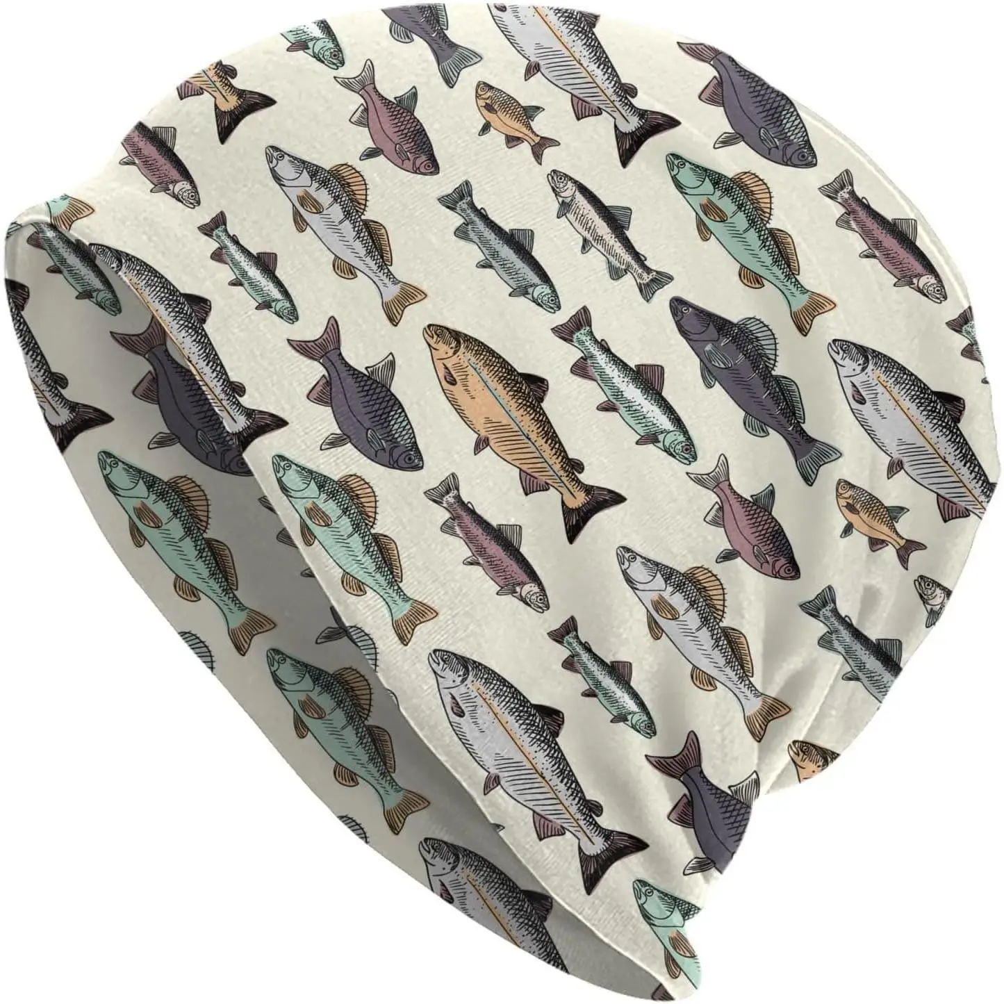 Шапка с животными для женщин и мужчин, теплая эластичная вязаная шапка, легкая шапка с напуском, головной убор от рака