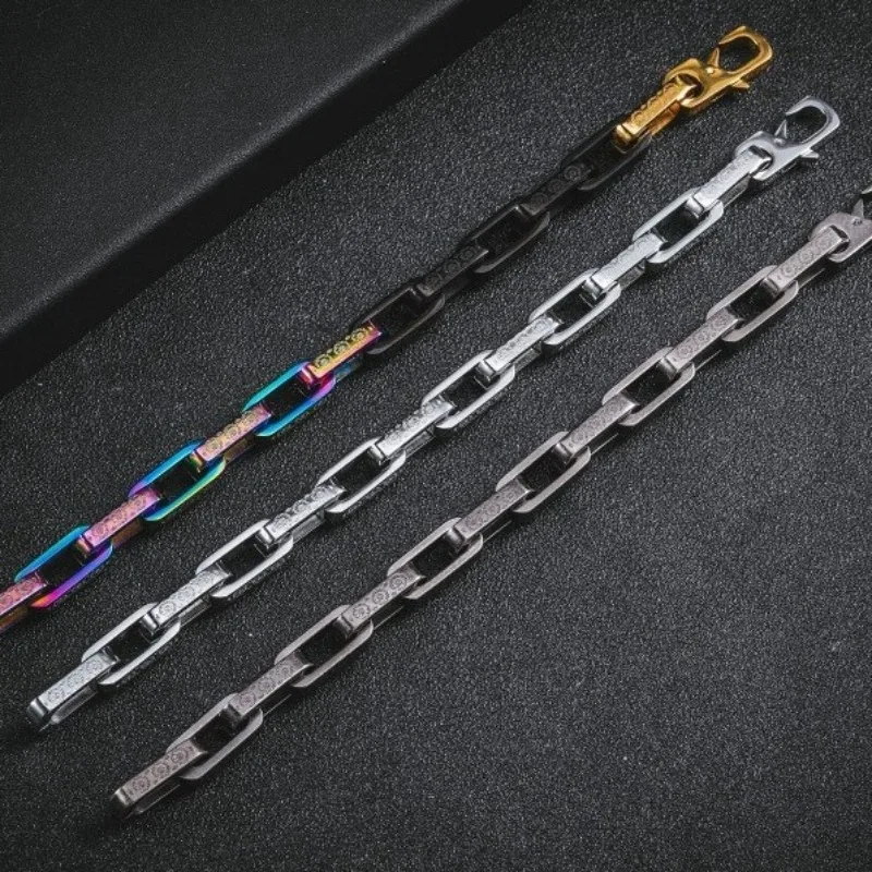 Fashion Colorful Hip Hop Men's Stainless Steel Bracelet Flower Element Square Three-Dimensional Mosaic Couple Bracelets for Men