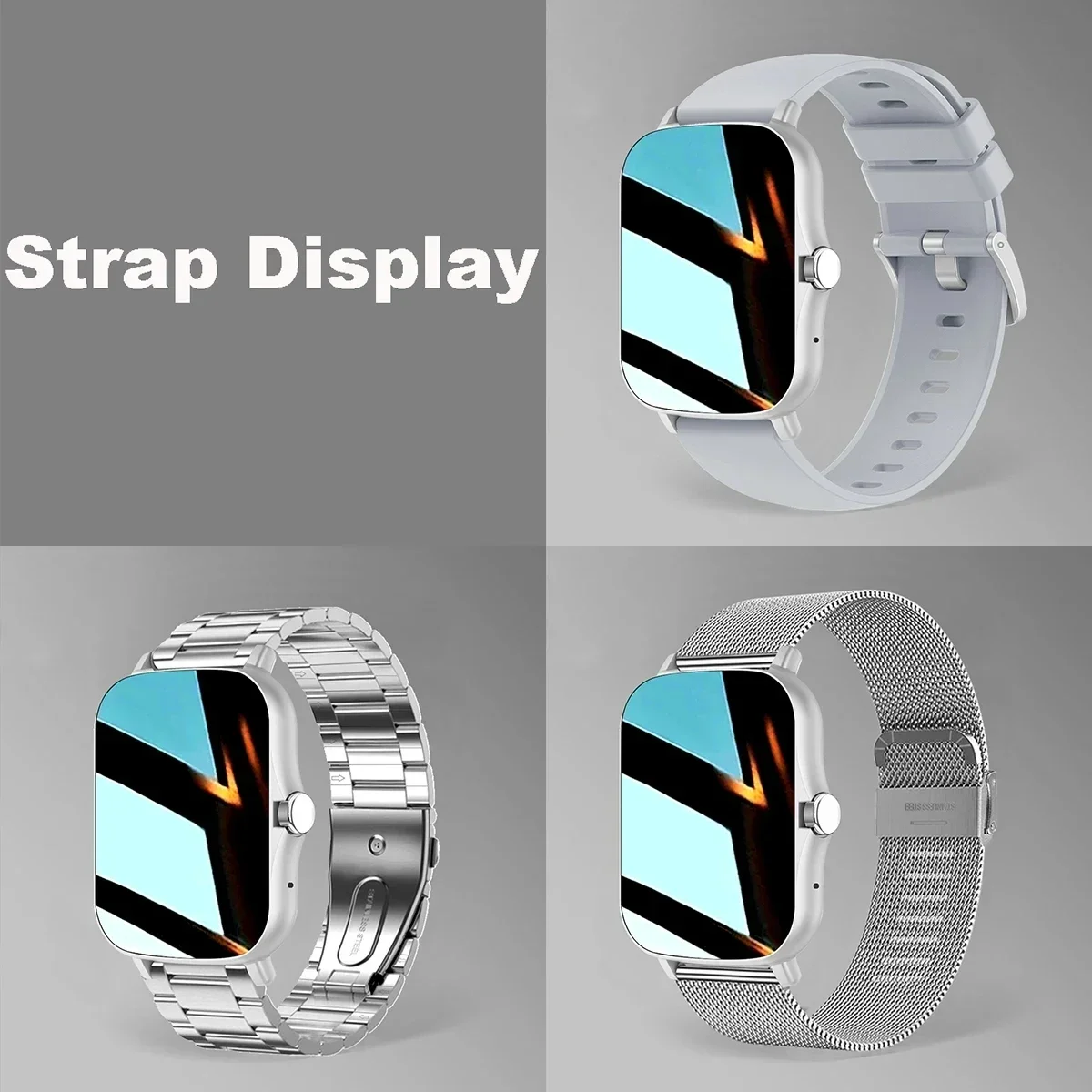 Silver Smartwatch - Unisex. Sporty. Full Touch Screen. Android & IOS Compatible. GPS Tracker. Fitness Band. Advanced Features.