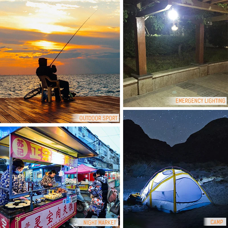 LED Solar Lamp 5V Outdoor Rechargeable Portable Emergency Light Solar Powered Bulb Repair Fishing Hook Tent Repair Camping Lamp