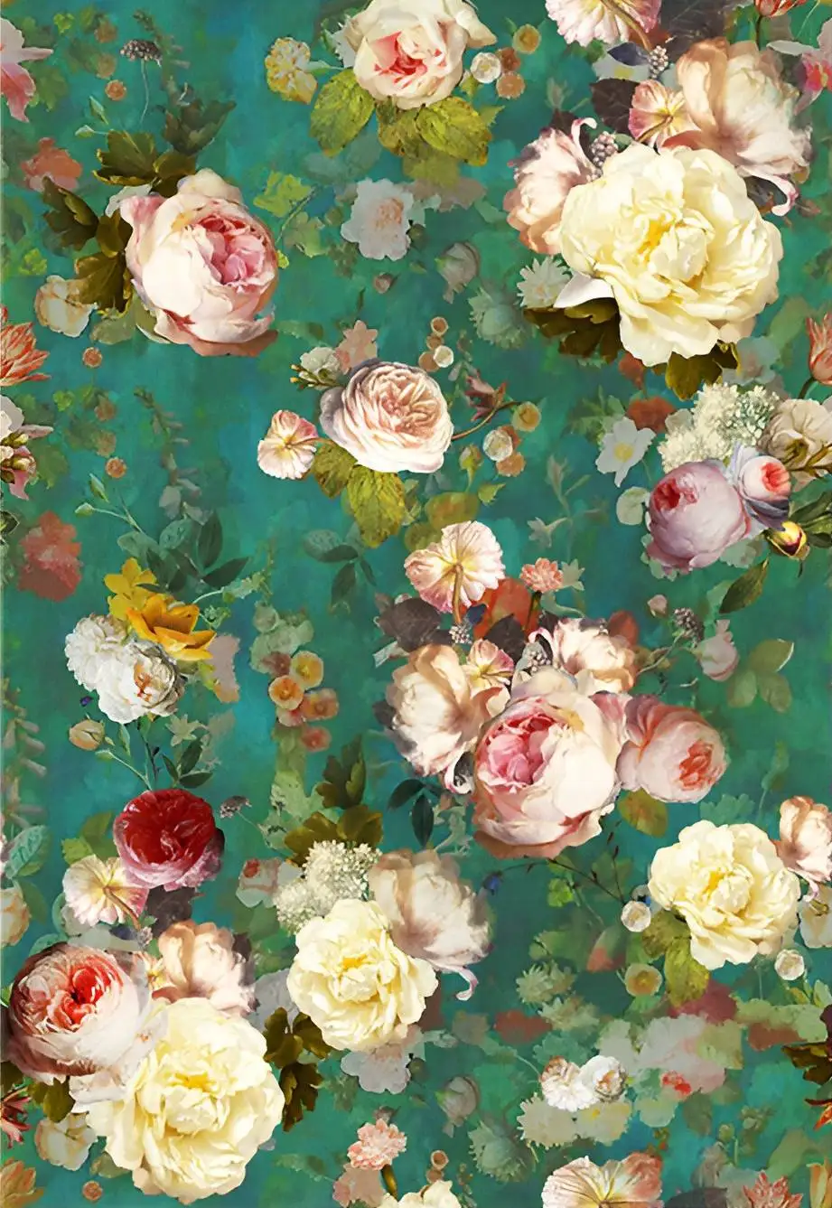 

Vintage Floral Peel and Stick Wallpaper Green Removable Contact Paper Rose Self Adhesive Wallpaper for Bedroom Living Room Decor