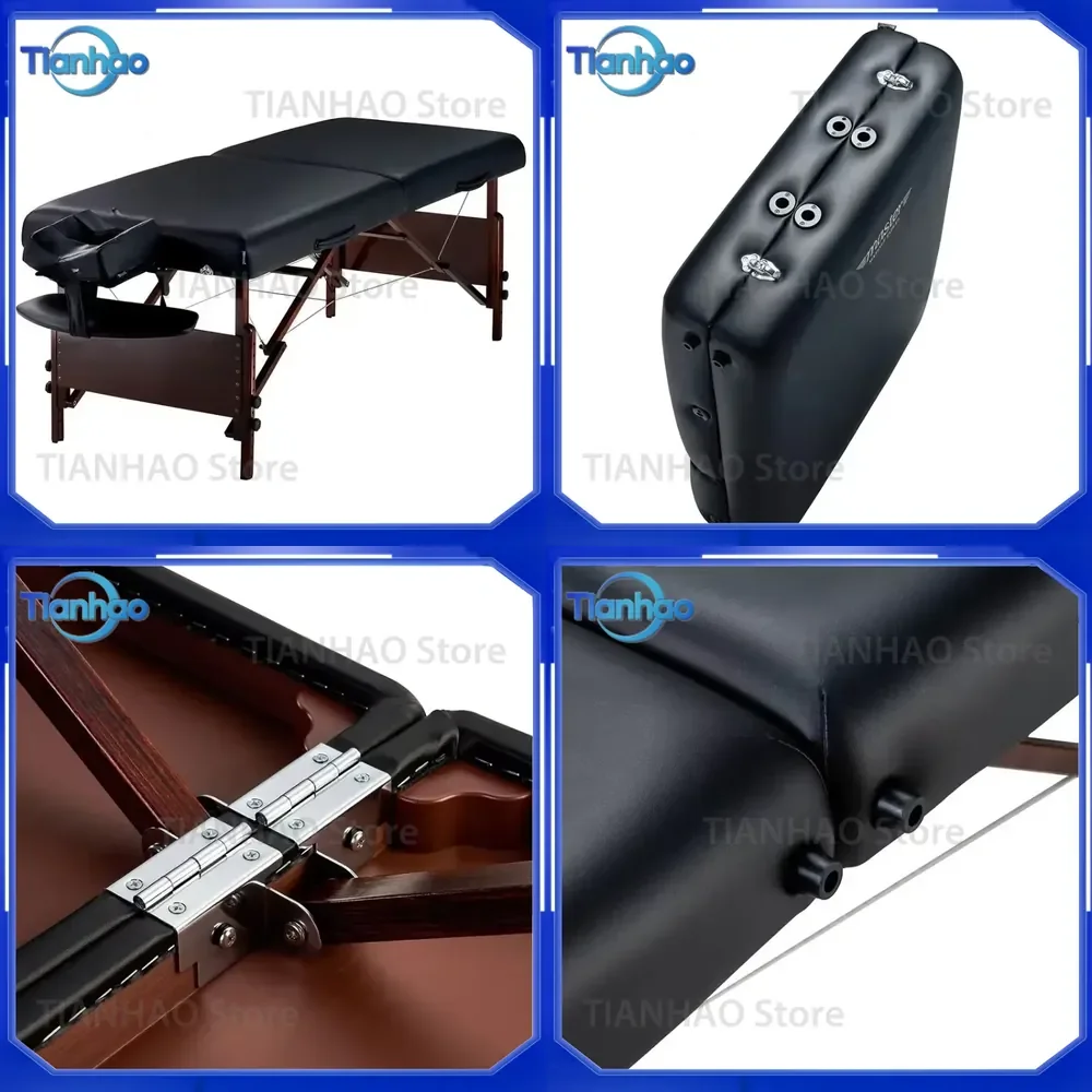 Portable High Quality Lightweight Folding Wooden Massage Therapy Table Tattoo Table Massage Bed for Master Del Ray
