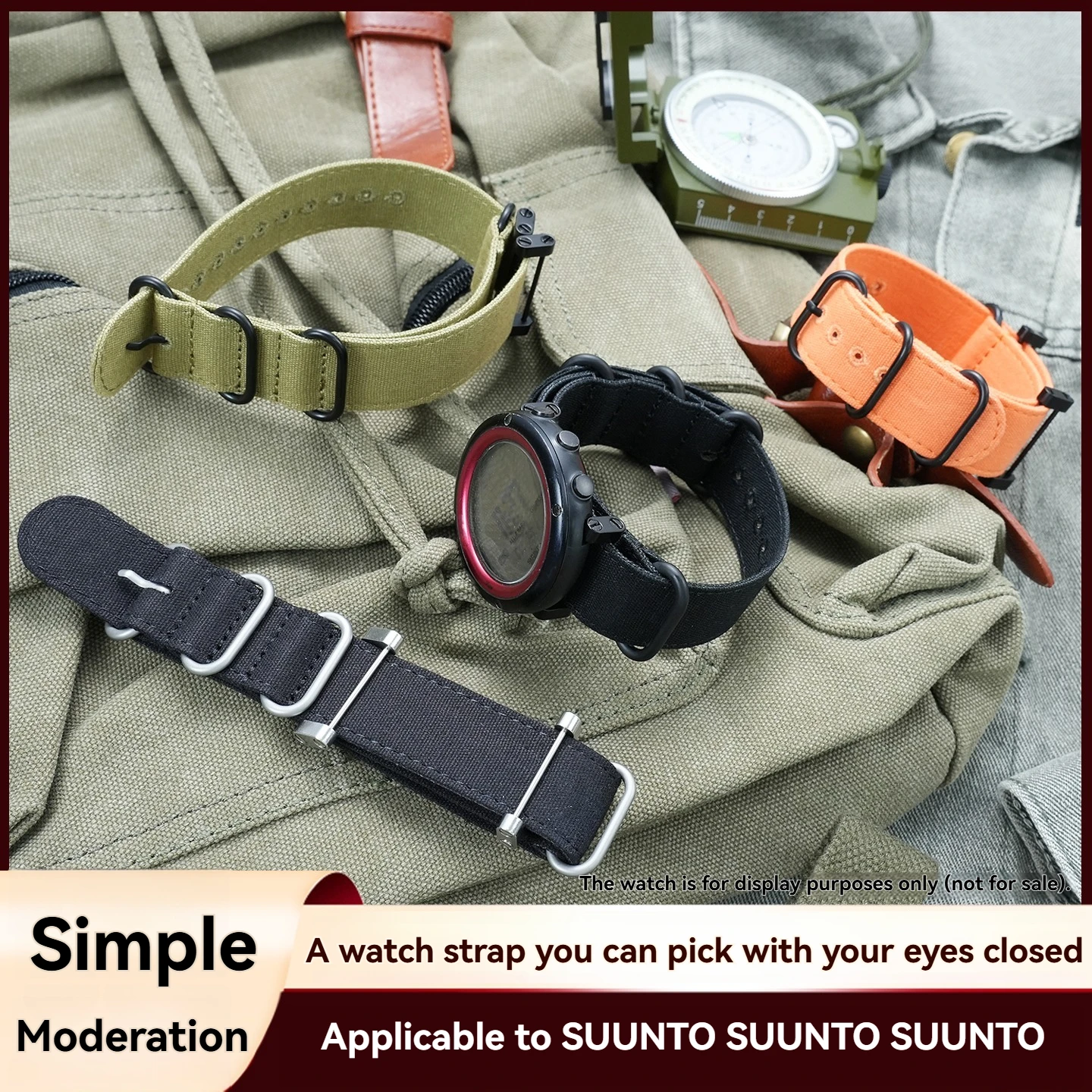 Suitable for SUUNTO CORE original ESSENTIAL series special soft and breathable canvas nylon strap accessories