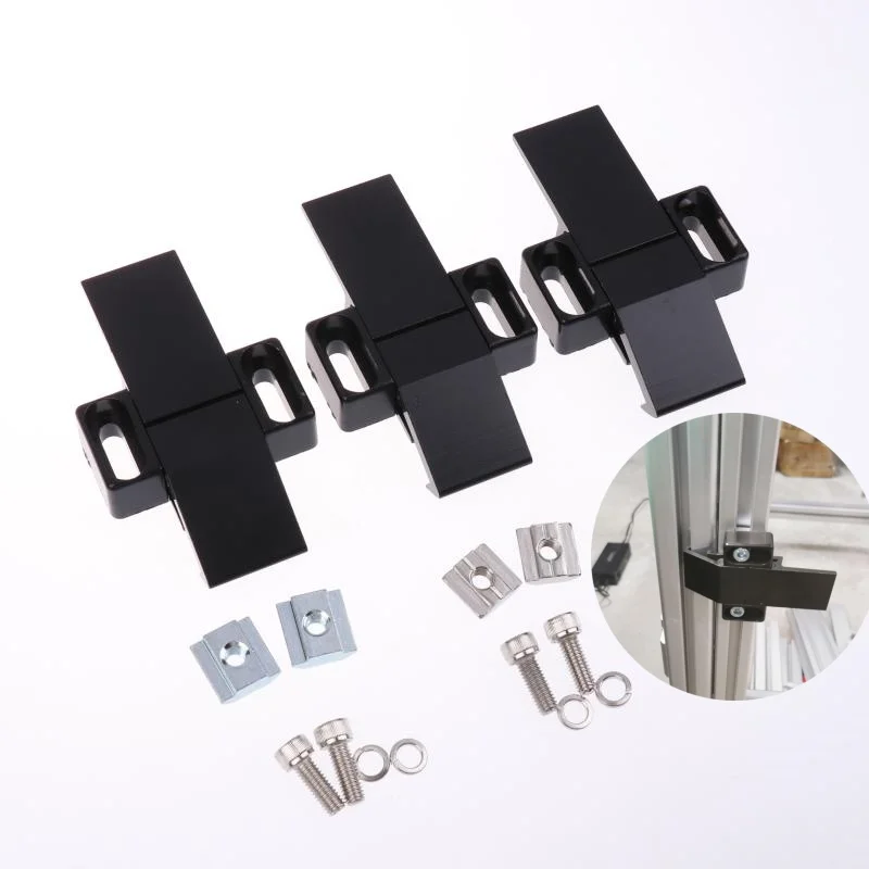 อลูมิเนียมสีดําประตู Hasp ล็อคกรอบยึดชิ้นส่วนเหมาะสําหรับ 3030 4040 4545 มาตรฐานยุโรปโปรไฟล์อลูมิเนียม