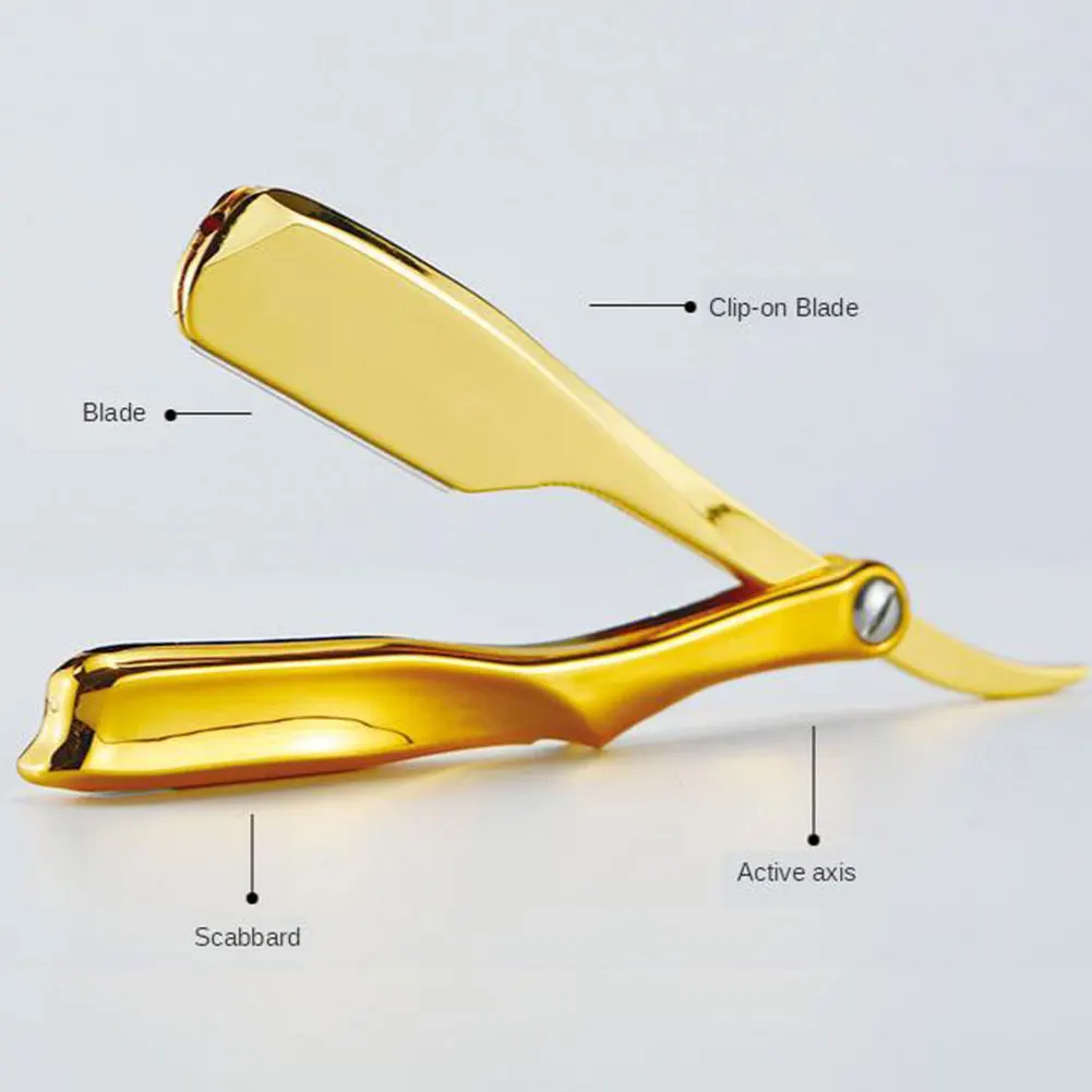 Salon Manual Beard Razor Folding Hand Hair Shaver Razor Hair Removal Tools (No Shaving Slice) For Salon Barber Accessories