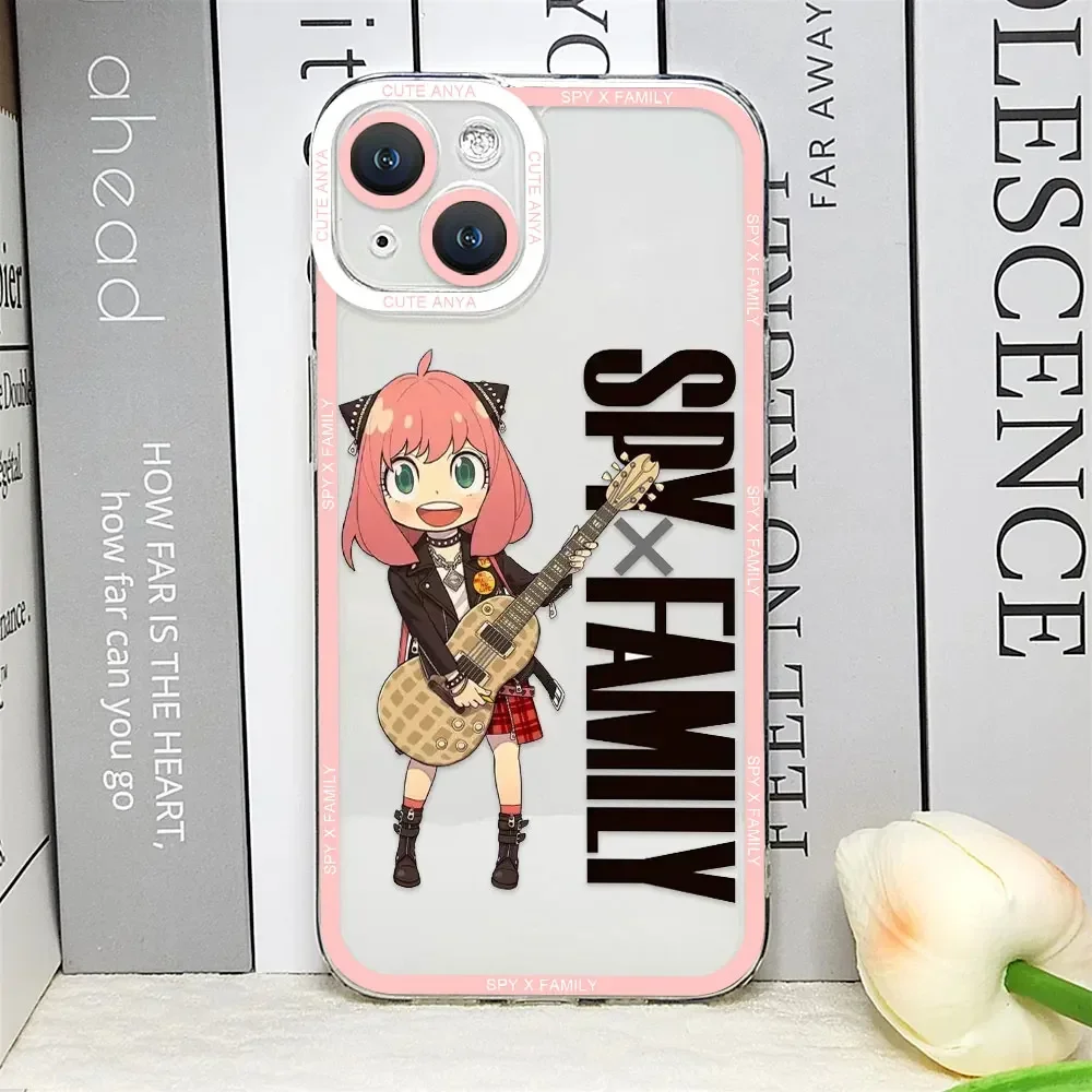 Kawaii Anime SPY×FAMILY Anya Forger Phone Case for IPhone 14 16 15 11 12 13 Pro Max Mini XS SE2 8 7 Plus Transparent Soft Fundas