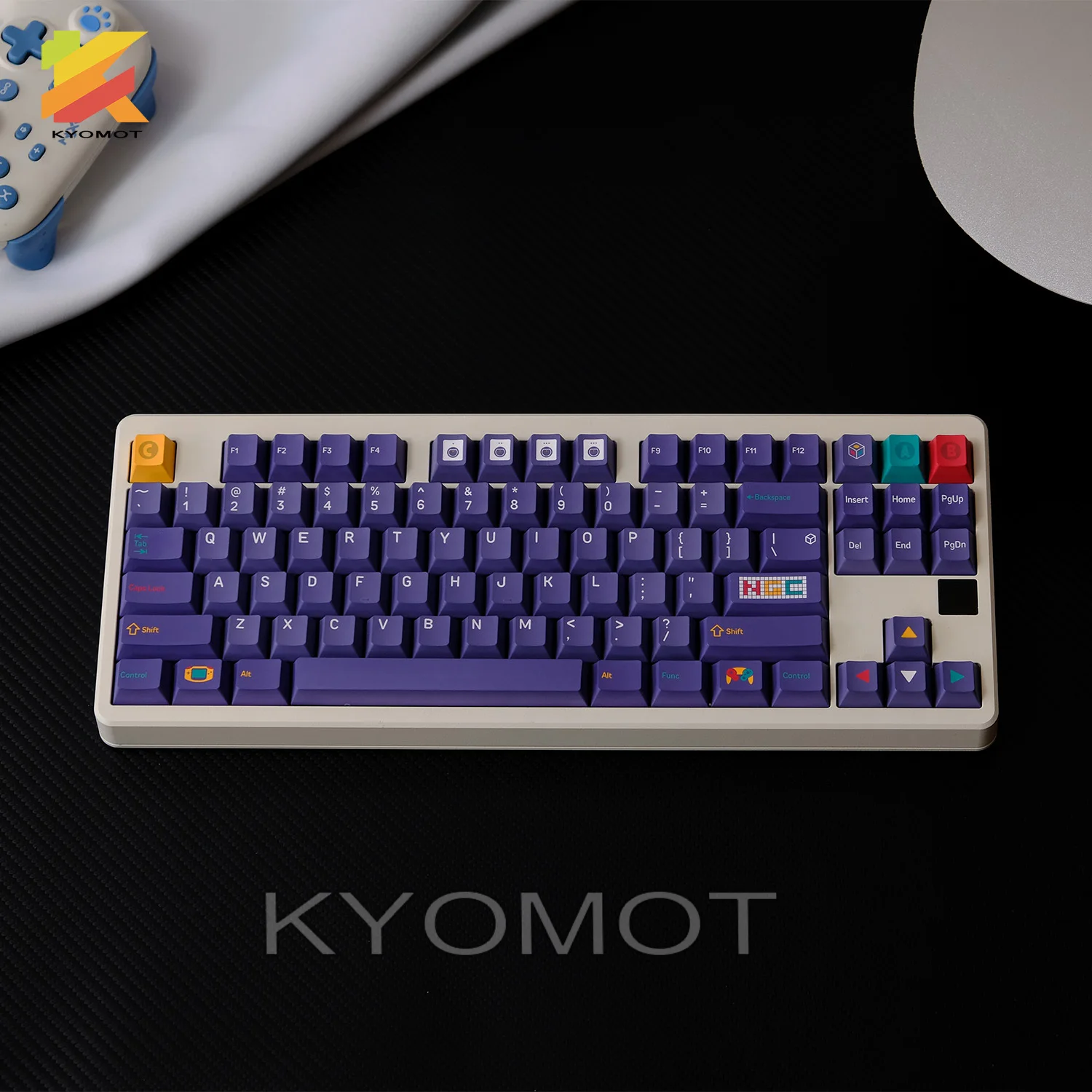 

KYOMOT 150-клавиш Ретро NGC игровые консоли Колпачки для клавиш Cherry Profile PBT ISO Колпачок для MX Switch DIY Игровая кубическая механическая клавиатура