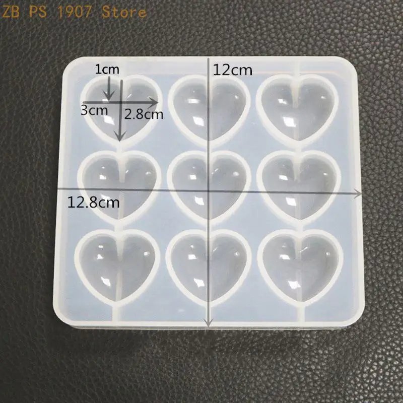 9-Holes Love Heart Silicone Mold Kitchen Cake Baking Tool Fondant Cookie Mould 55KA
