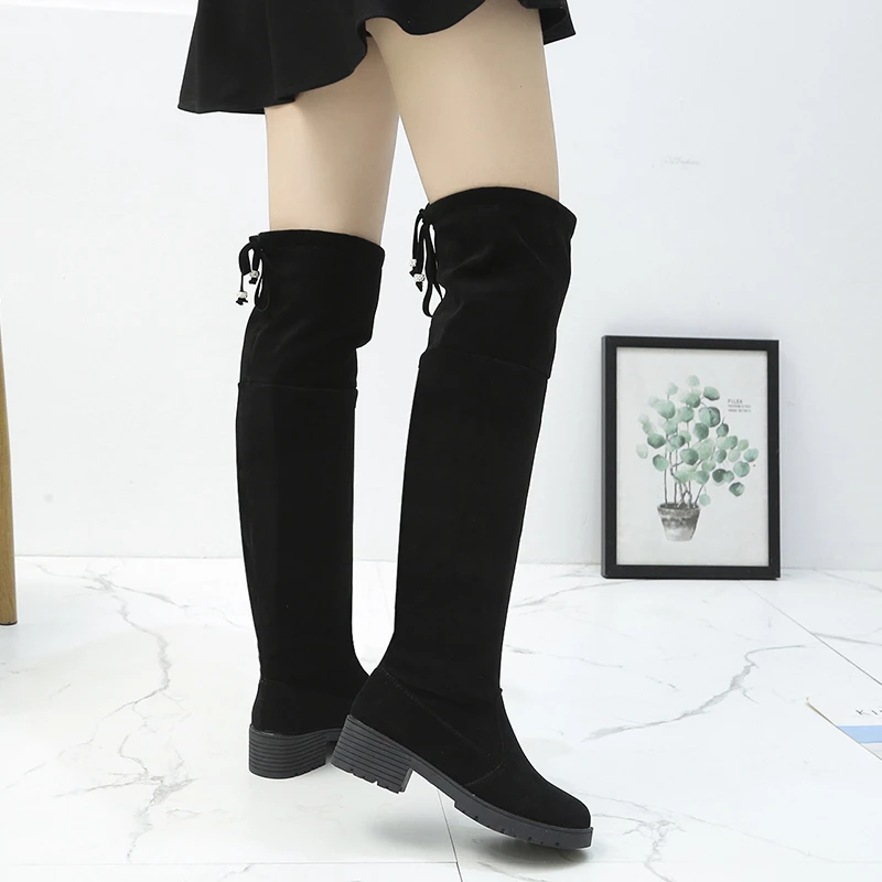 Personalized Process Factory Wholesale Size New Elastic Leather Women Over The Knee Boots Boots Women Fashion Knee-High Boots